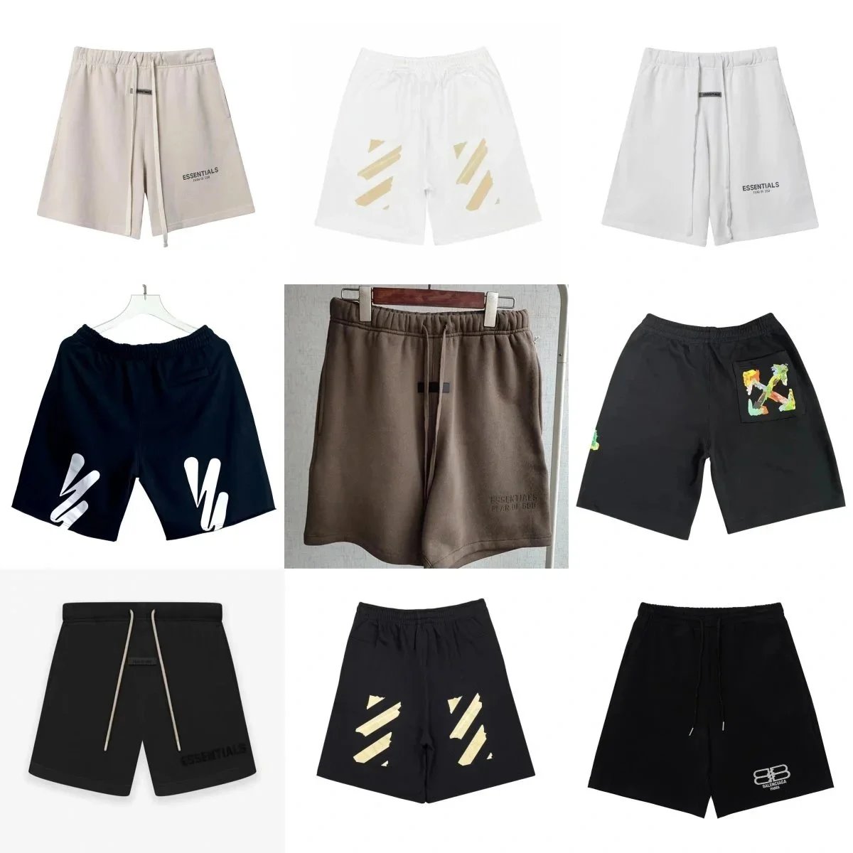 Essentials Brand Black Drawstring Shorts