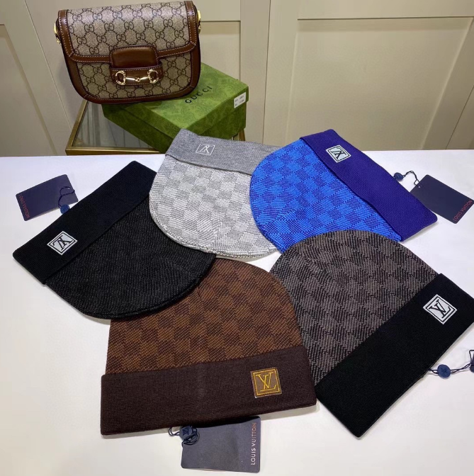 Louis Vuitton Beanie Hats in Various Colors and Patterns