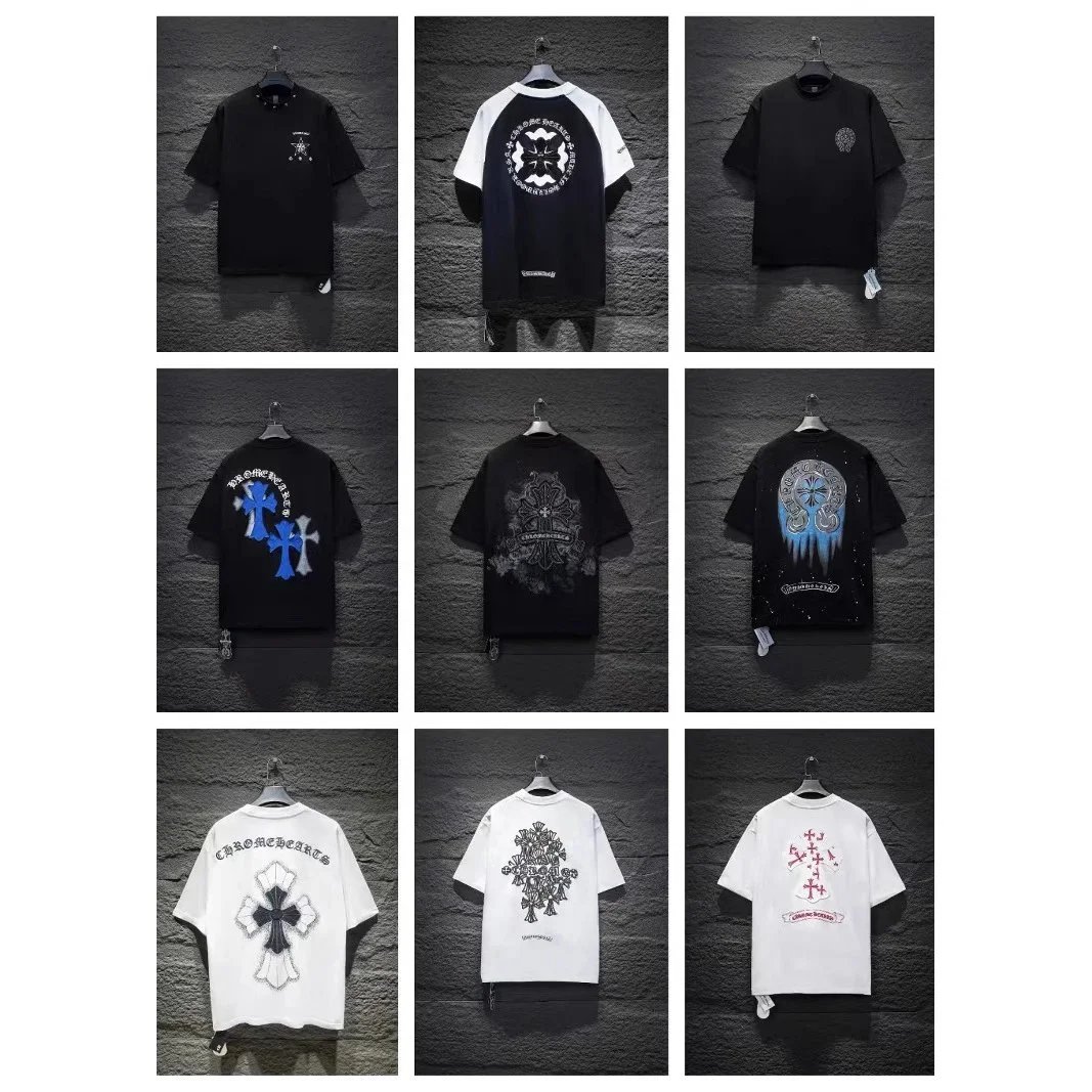 Chrome Hearts Black White Graphic T-Shirt Collection