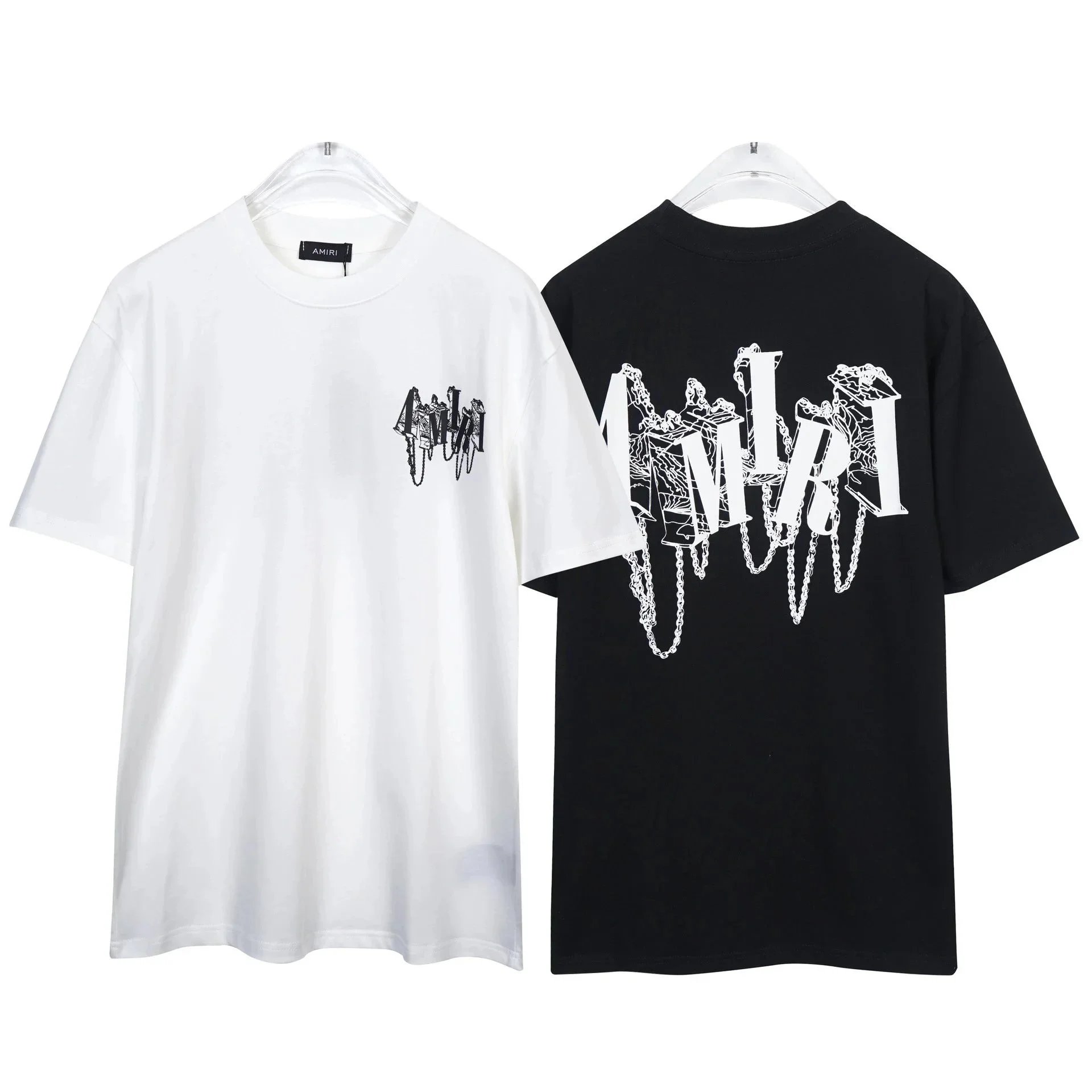 Amiri White and Black Short Sleeve T-Shirt