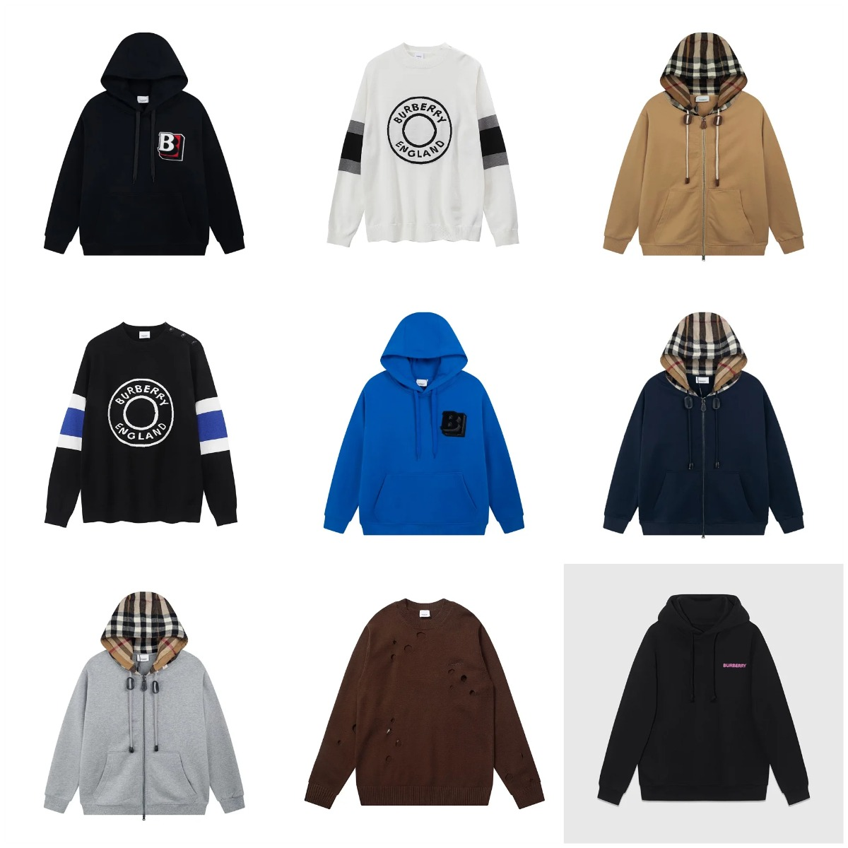 Burberry Black Hoodie with Logo Patch