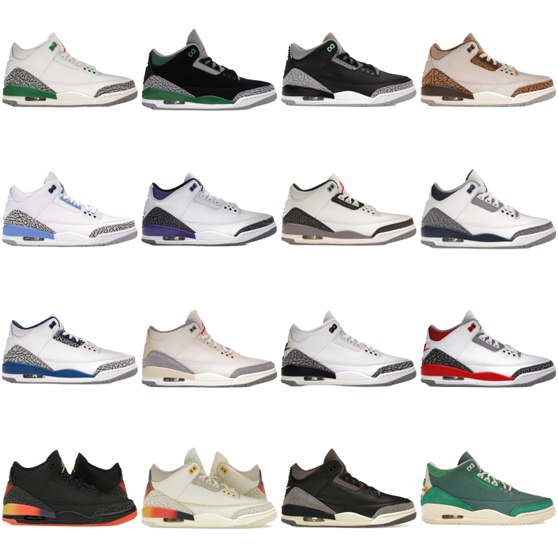 Air Jordan 3 Retro Sneakers in Various Colorways