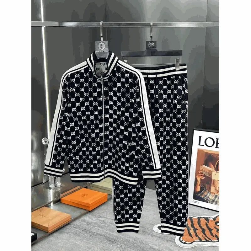 Gucci Black and White Logo Track Suit