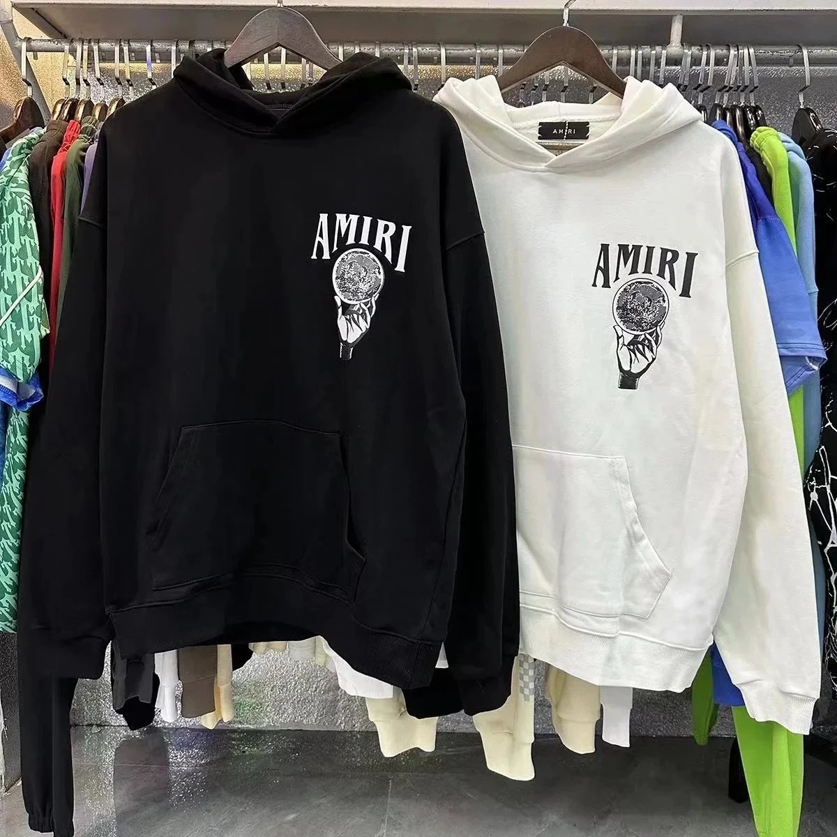 Amiri Black White Hoodie Sweater