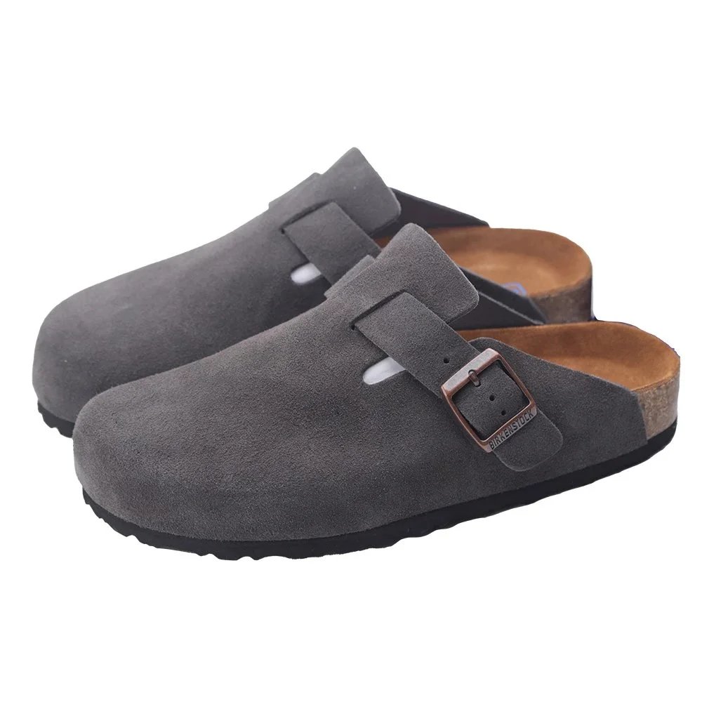 Dark gray suede