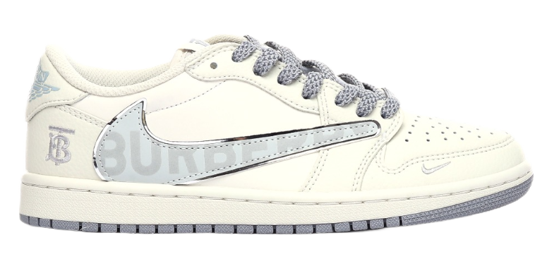 Nike x A Bathing Ape Air Jordan 1 Low 'Bapesta' Navy Beige Sneakers - 32
