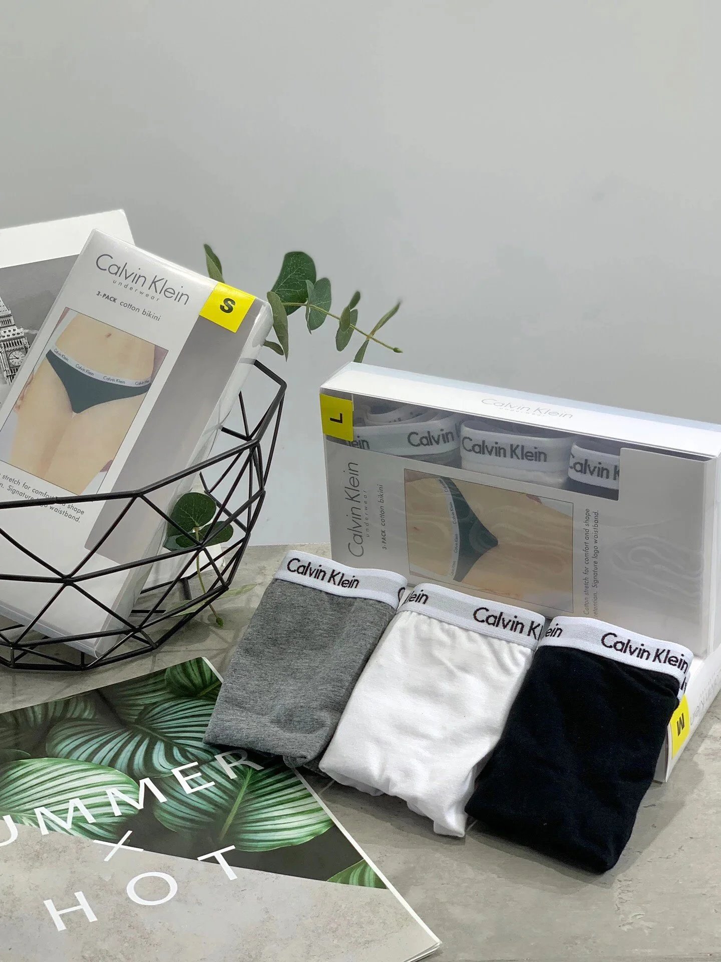 Calvin Klein 3-Pack Cotton Underwear (Grey, White, Black)