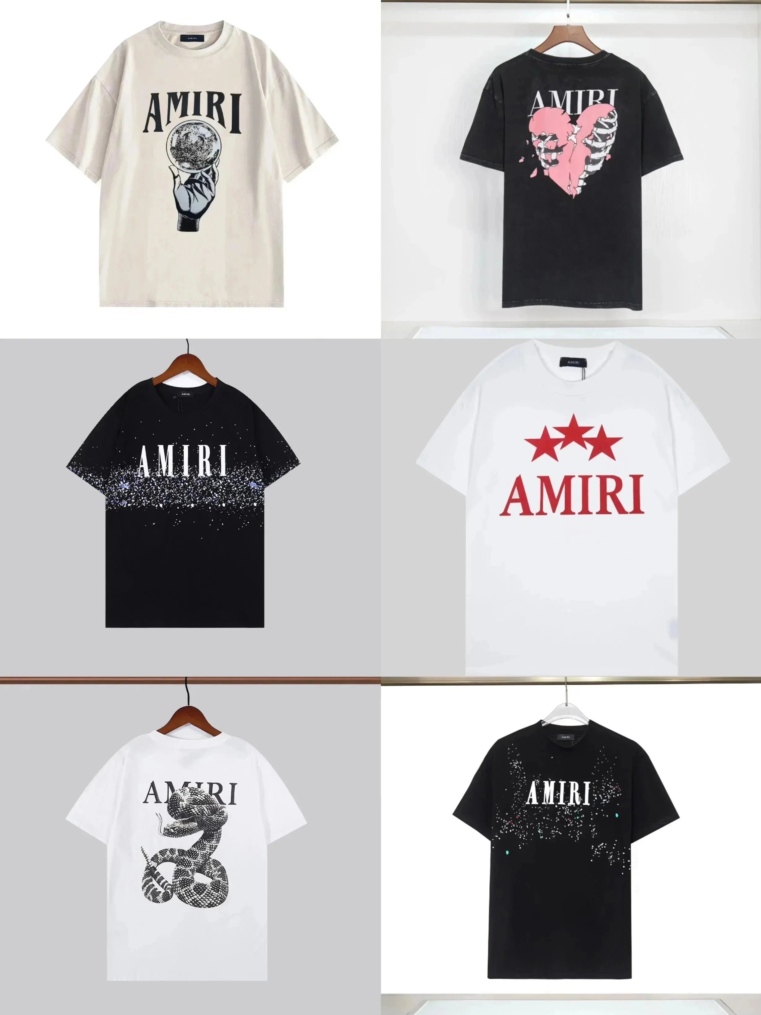 Amiri Graphic Print T-Shirts in Various Colors