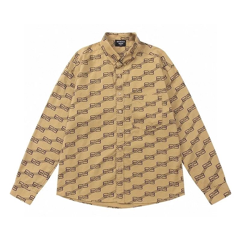 Balenciaga Beige Monogram Long Sleeve Shirt