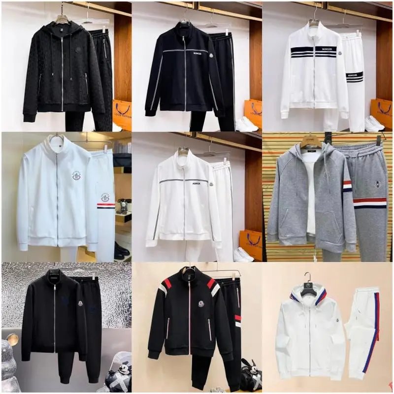 Moncler Black Zip-Up Hoodie and Pants Set