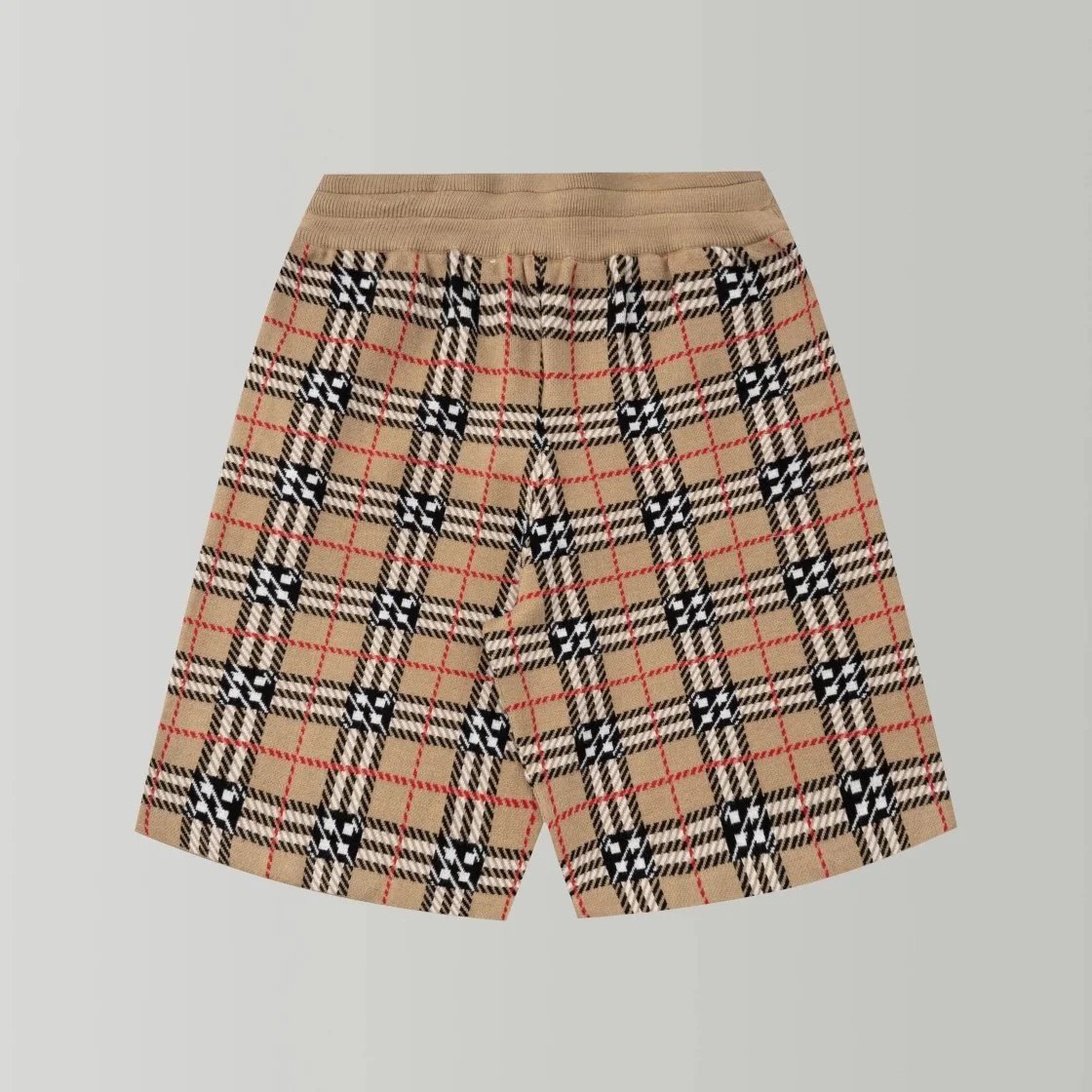 Burberry Beige Plaid Shorts