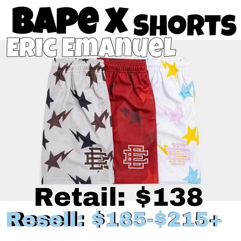 BAPE X ERIC EMANUEL Star Print Shorts