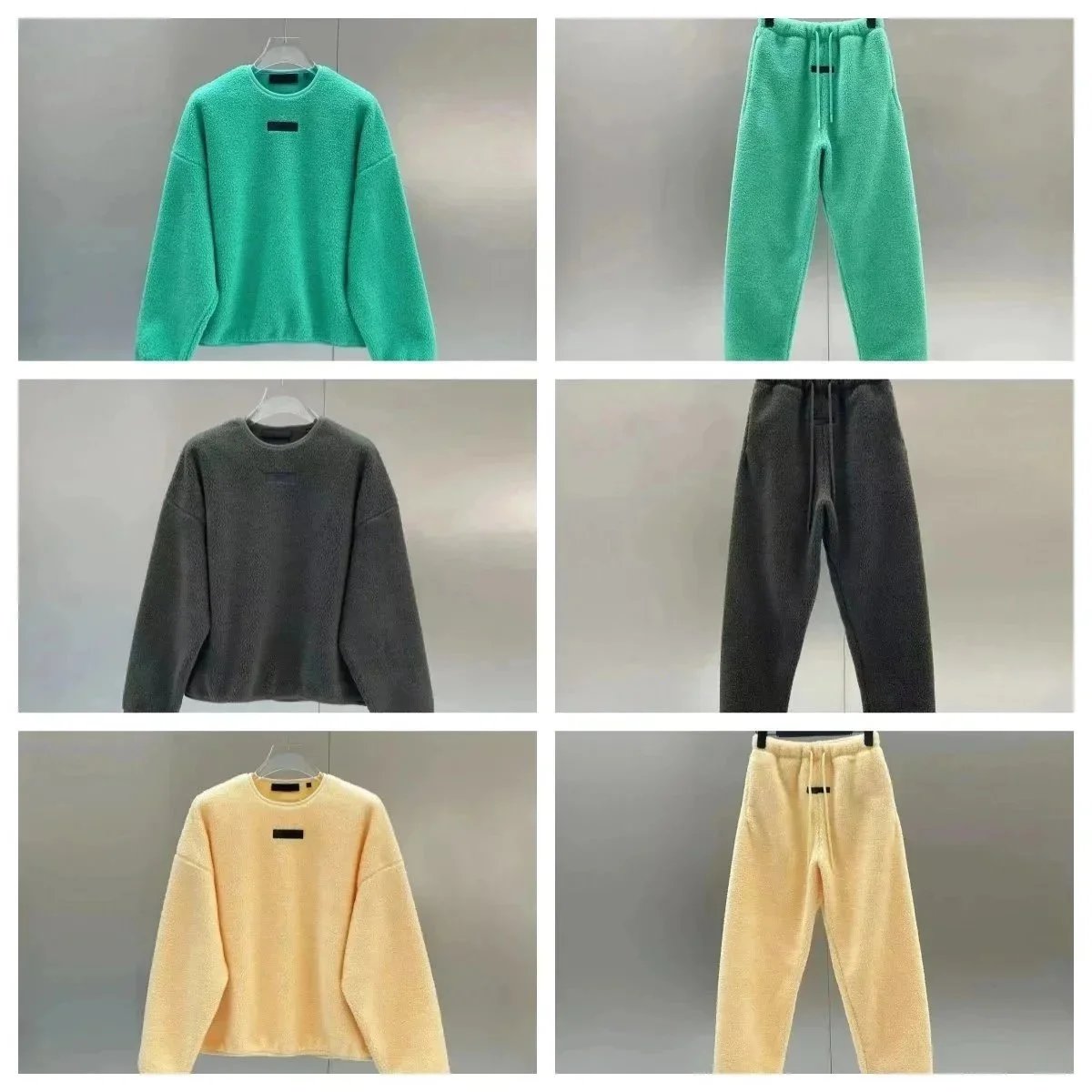 Foggy Day Green Fleece Sweatshirt and Pants Set
