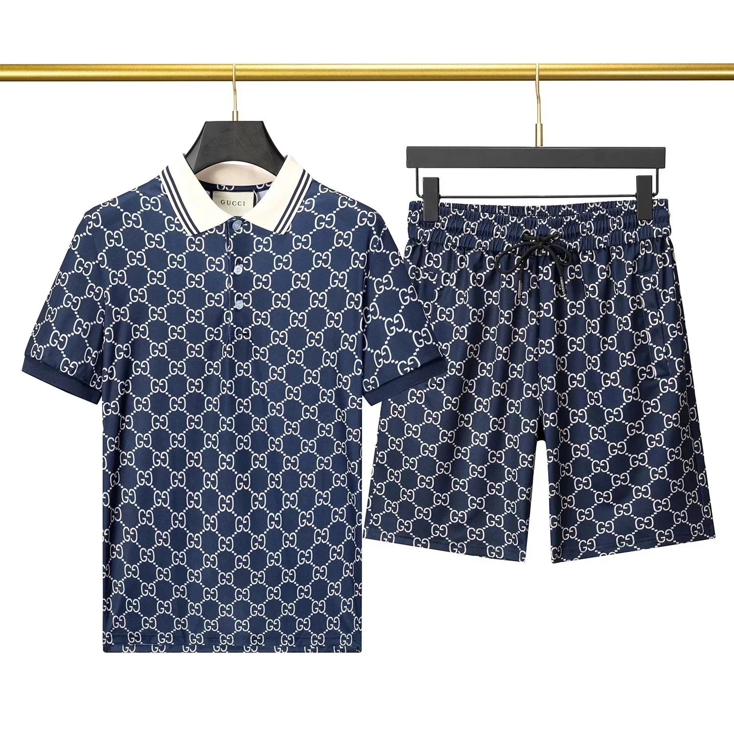 Gucci Blue Polo and Shorts Set