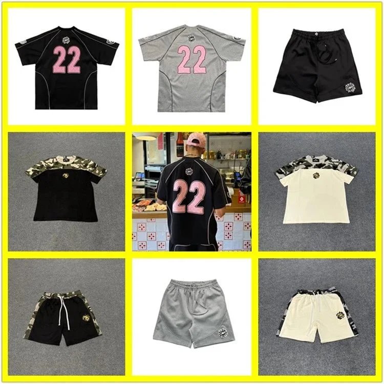 Black and Grey Number 22 Sports Jersey Set with Camo Shorts