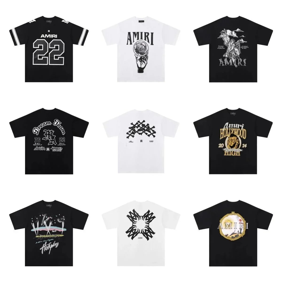 Amiri Black and White Graphic T-Shirt Collection