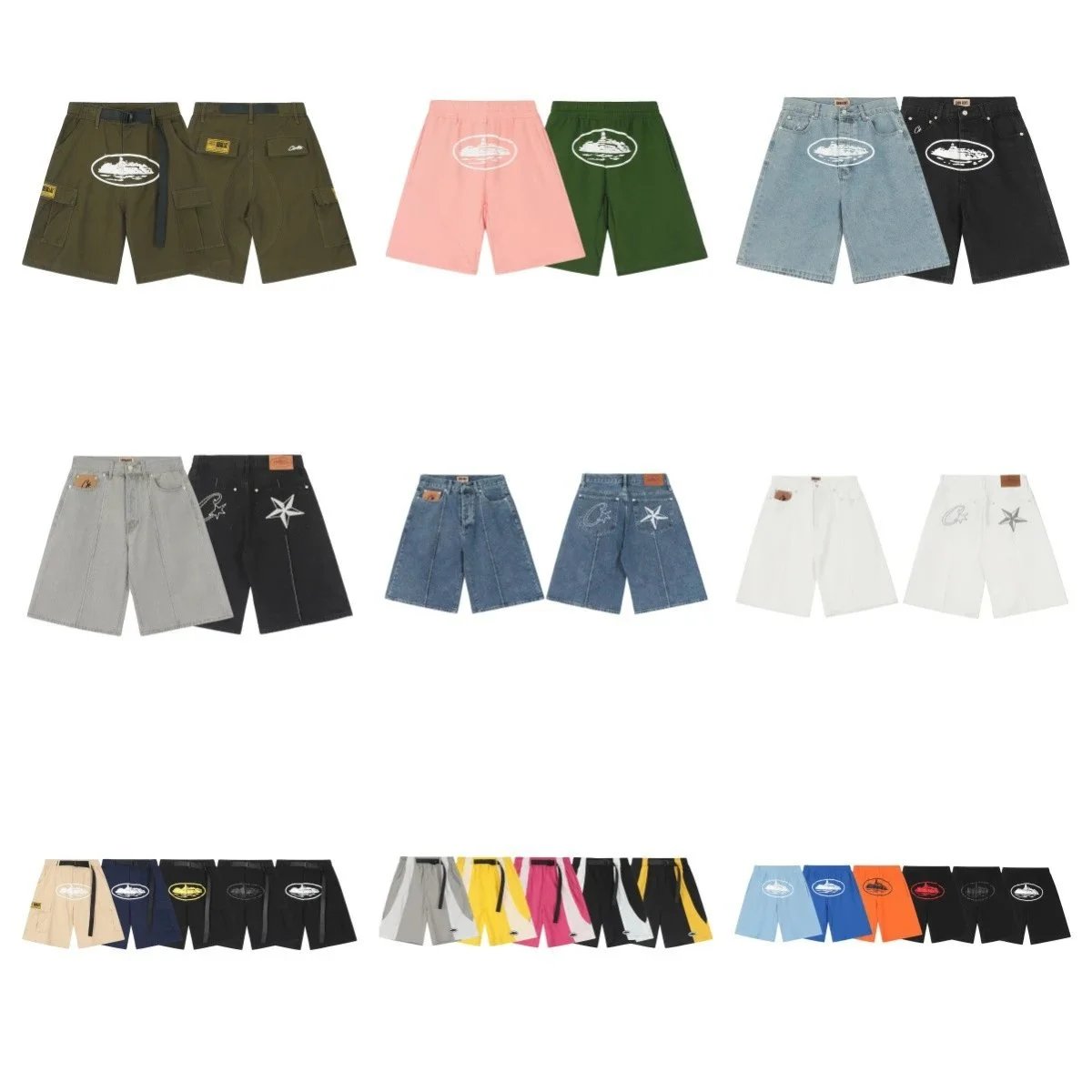 Various Colors Cargo and Denim Shorts