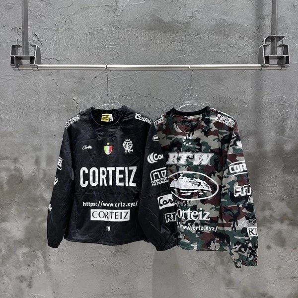 Corteiz Black Long Sleeve Sweatshirt and Corteiz Camo Long Sleeve Sweatshirt