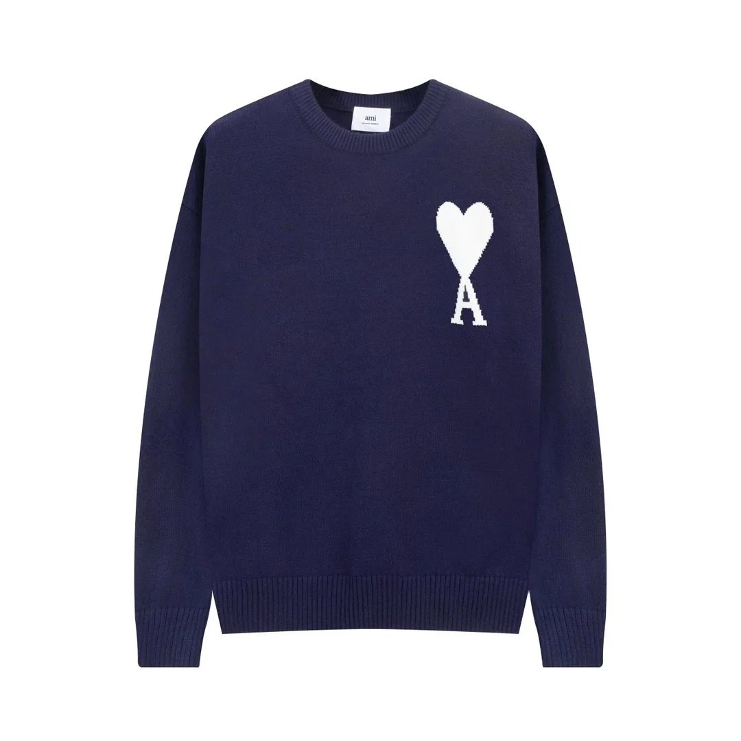 Ami Navy Round Neck Sweater