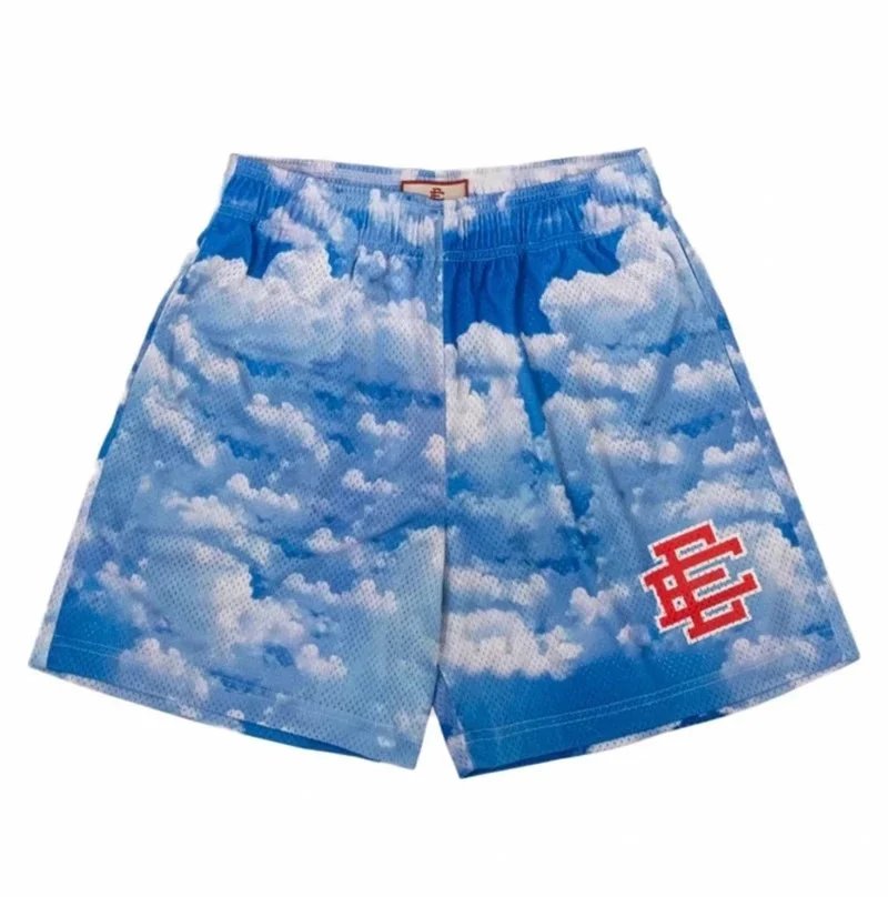 Erase Cloud Print Mesh Shorts
