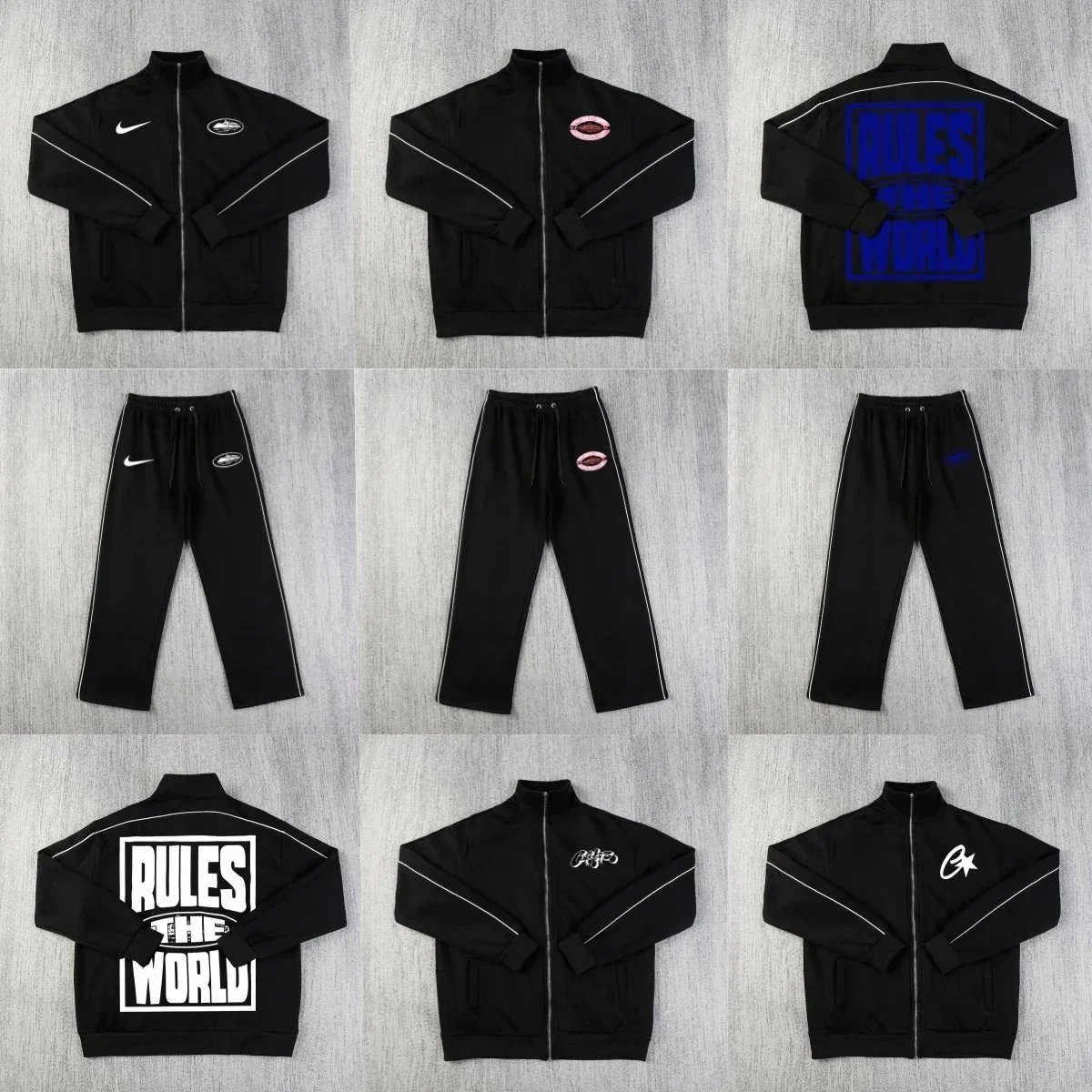 Nike Black Zip-Up Track Jacket and Pants Set