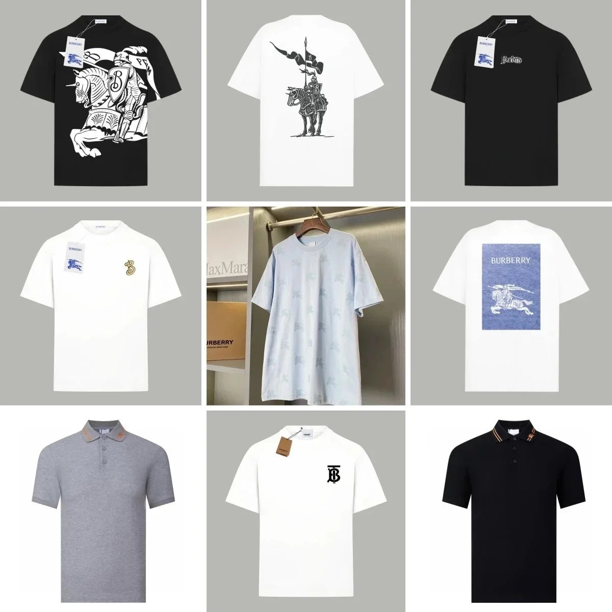 Burberry Black and White Graphic T-Shirt Collection