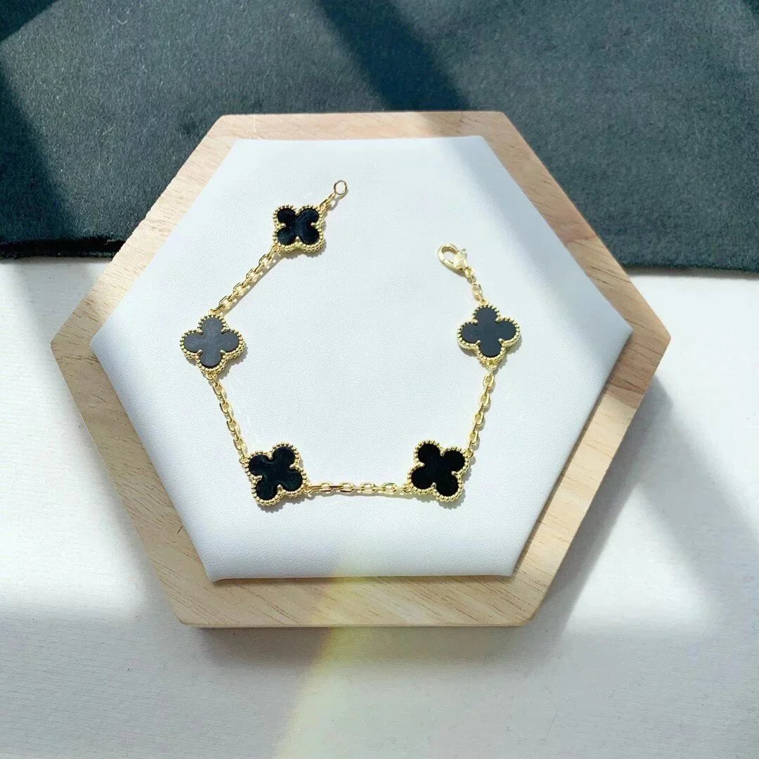 Van Cleef & Arpels Black Clover Gold Bracelet