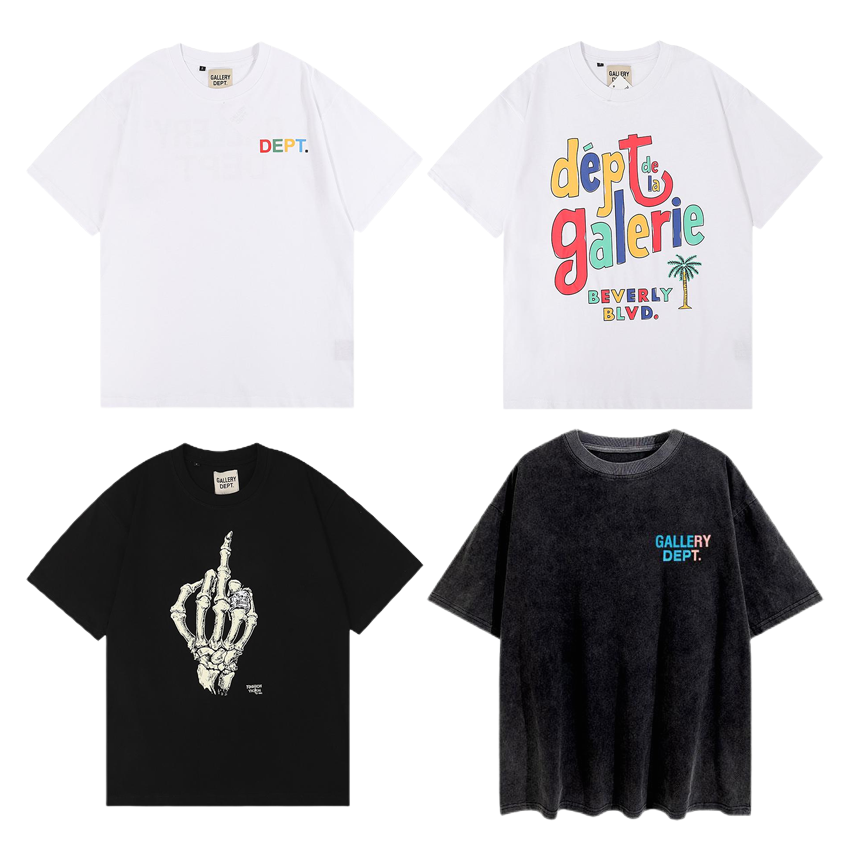 Gallery Dept White and Black Graphic T-Shirts