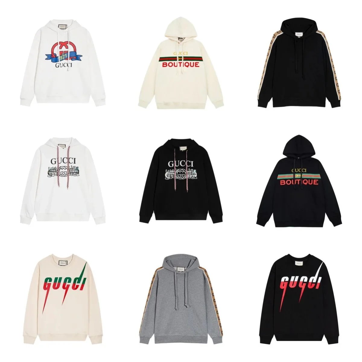 Gucci Black Hoodie with Logo Print