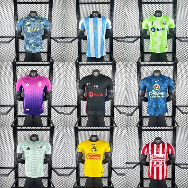 Assorted Football Club Jerseys Displayed on Mannequins