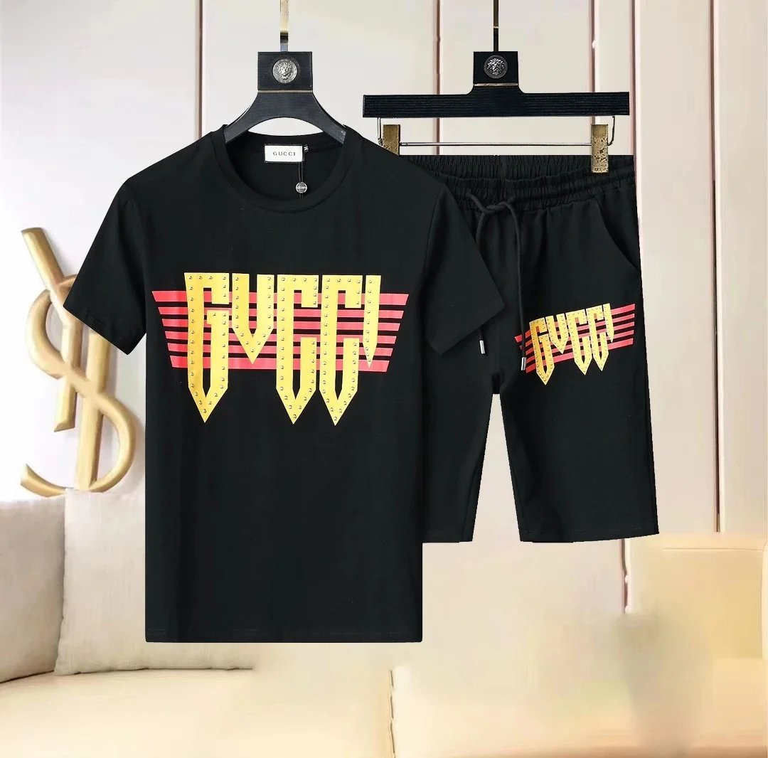 Gucci Black Short Sleeve T-Shirt and Shorts Set