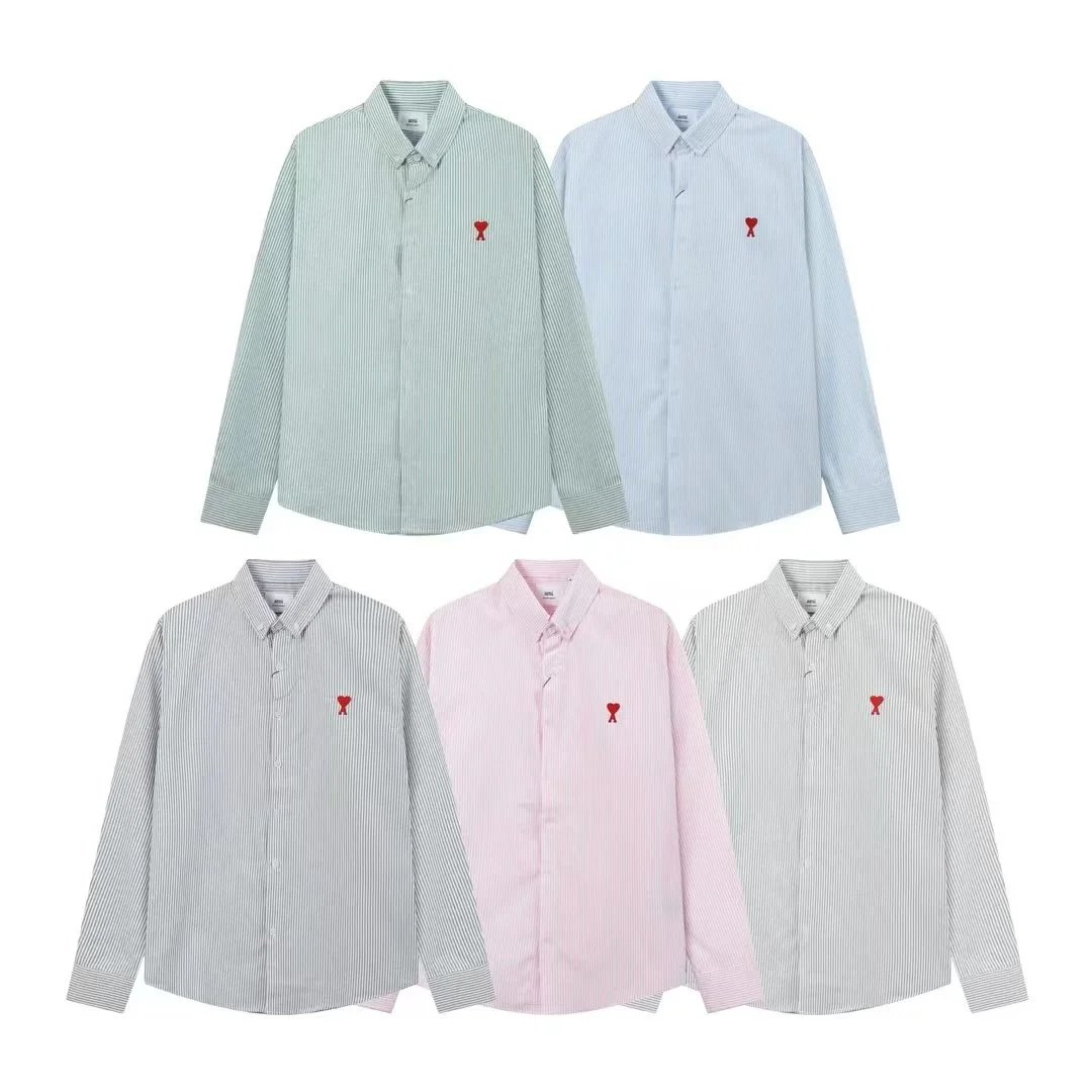 Ami Paris Striped Long Sleeve Shirts