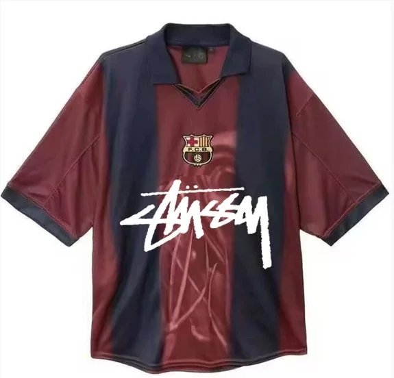 Stussy Barcelona Red and Navy Jersey