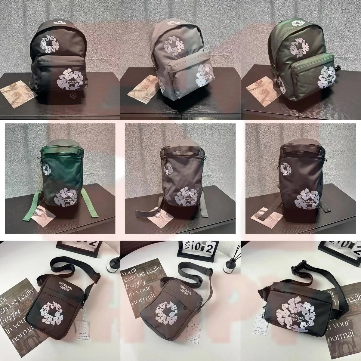 World Trade Reader Floral Backpack and Shoulder Bag Set