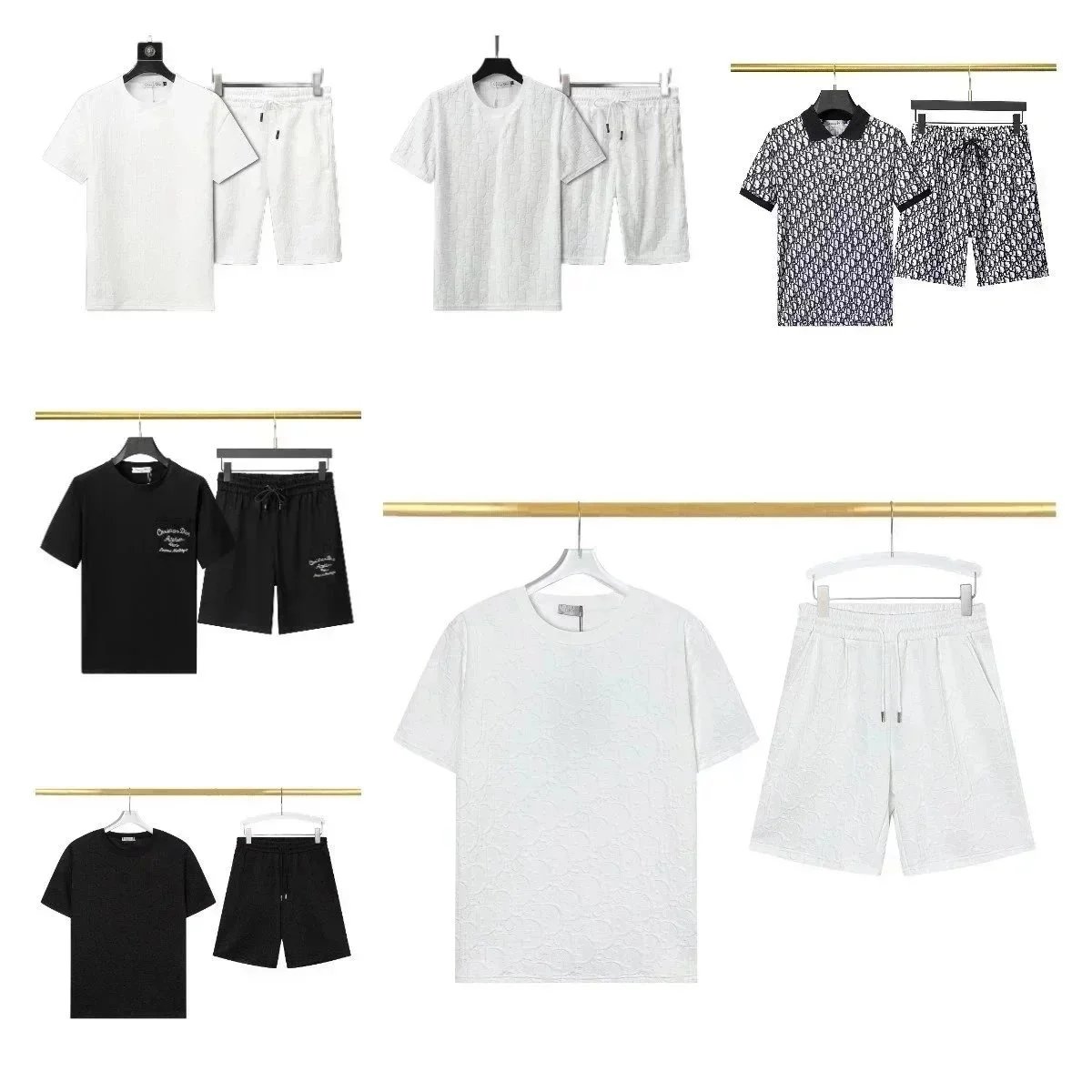 Dior White Short Sleeve T-Shirt and Shorts Set
