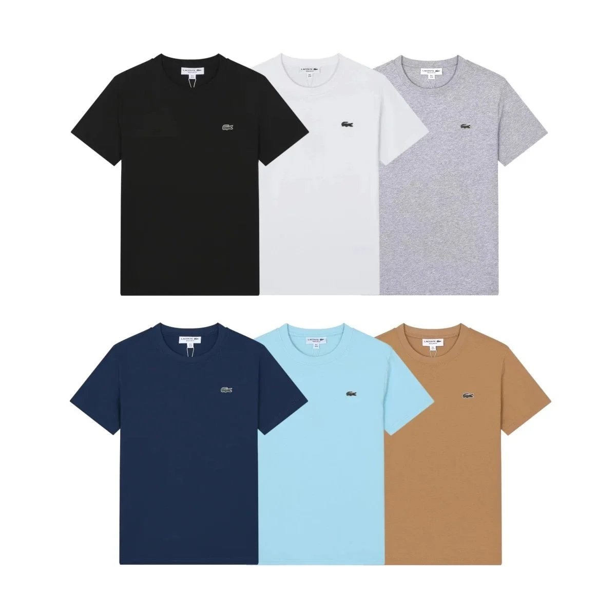 Lacoste Black White Grey Blue Light Blue Brown T-Shirts