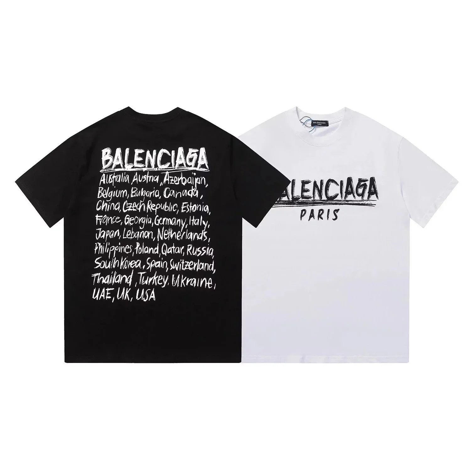 Balenciaga Black and White T-Shirt