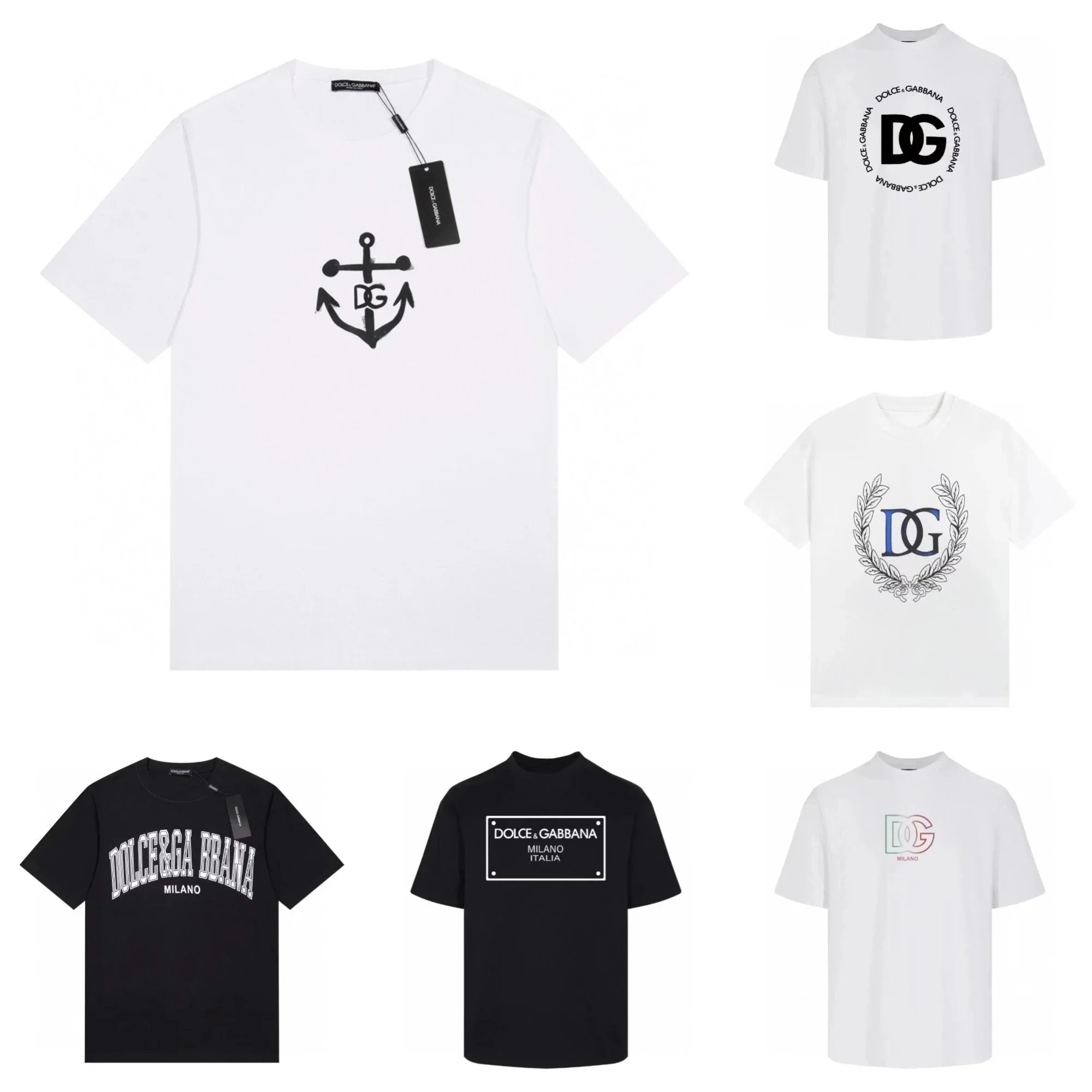 Dolce & Gabbana White and Black T-Shirts