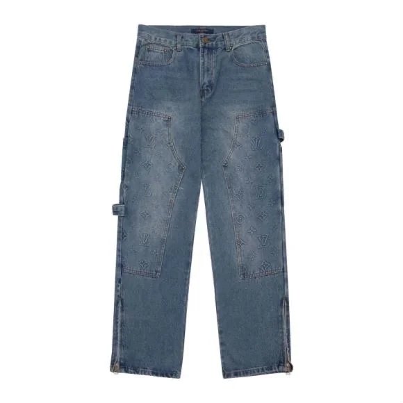 Louis Vuitton Blue Wide Leg Jeans