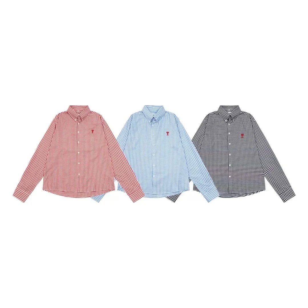 Ama Red, Blue, and Black Gingham Long Sleeve Shirts