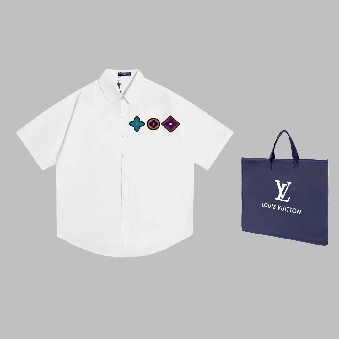 Louis Vuitton White Short Sleeve Shirt with Bag