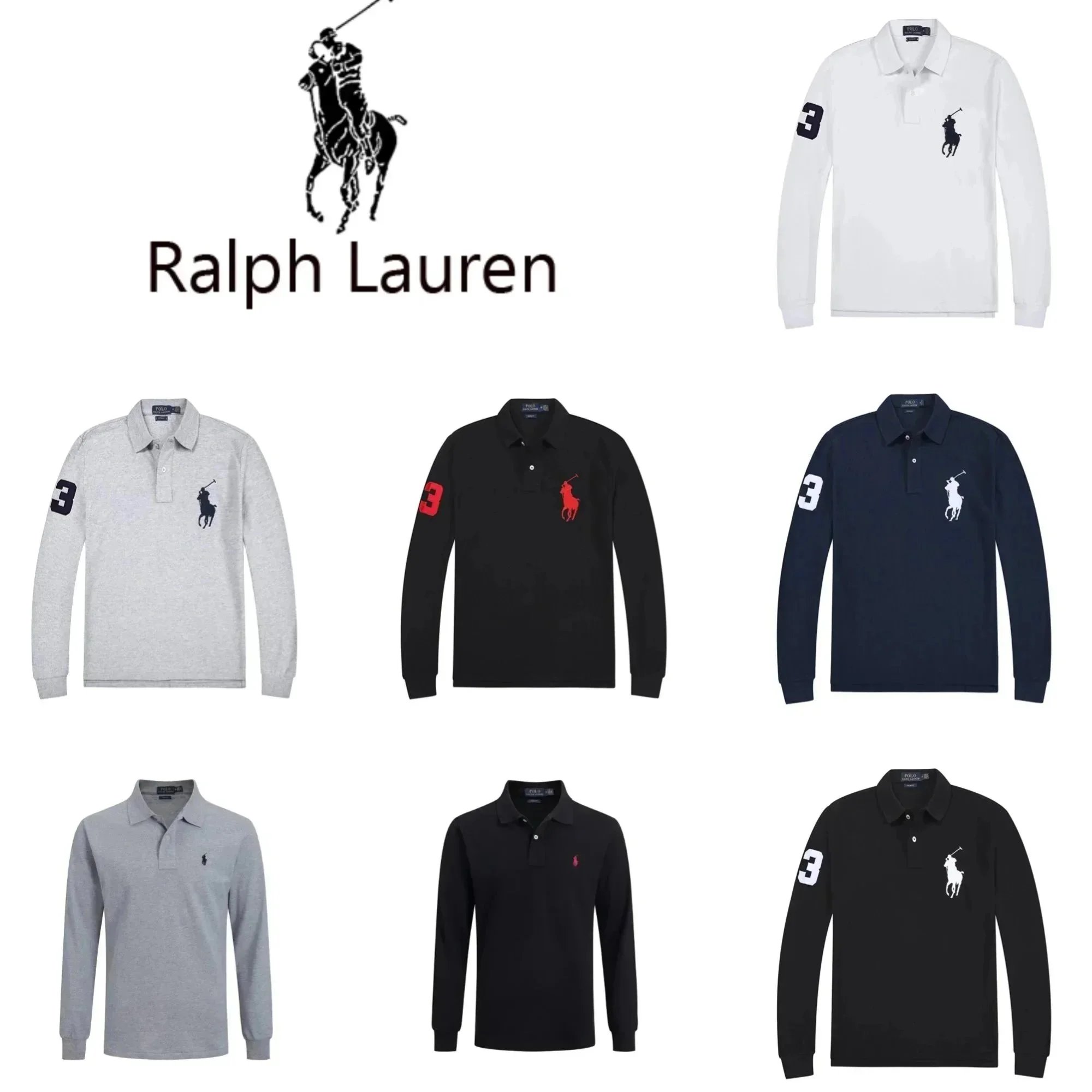 Ralph Lauren Black Long Sleeve Polo
