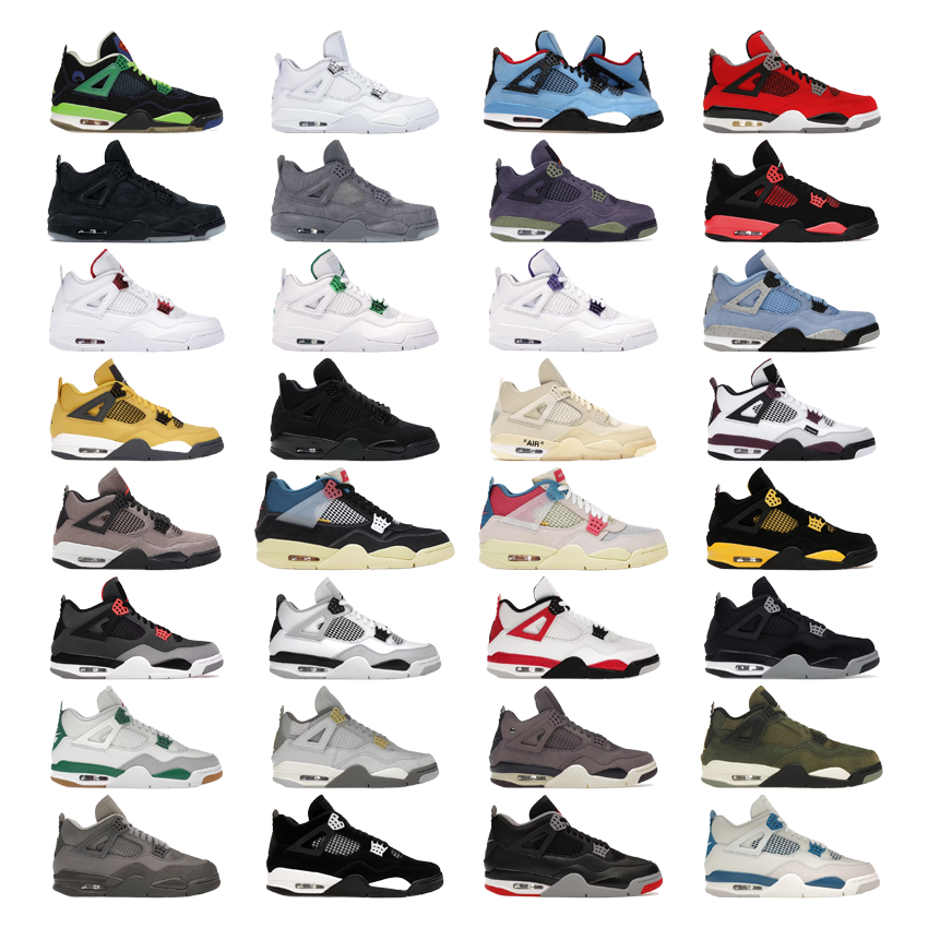 Air Jordan 4 Retro Sneakers in Various Colors