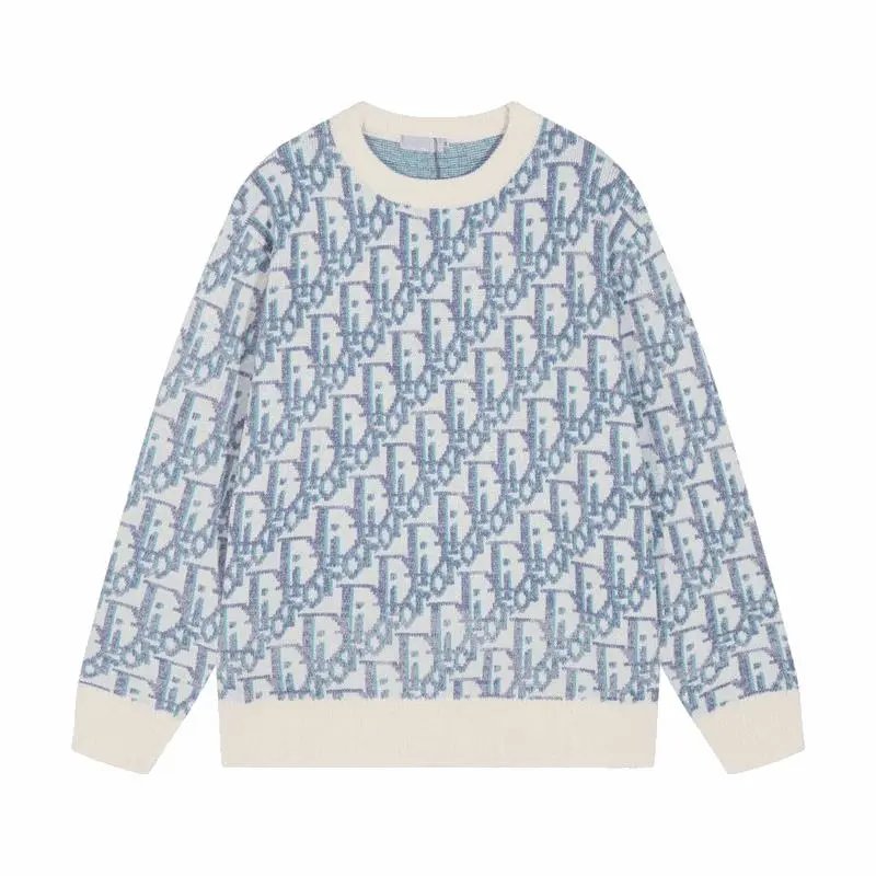 Dior Blue and White Knit Sweater