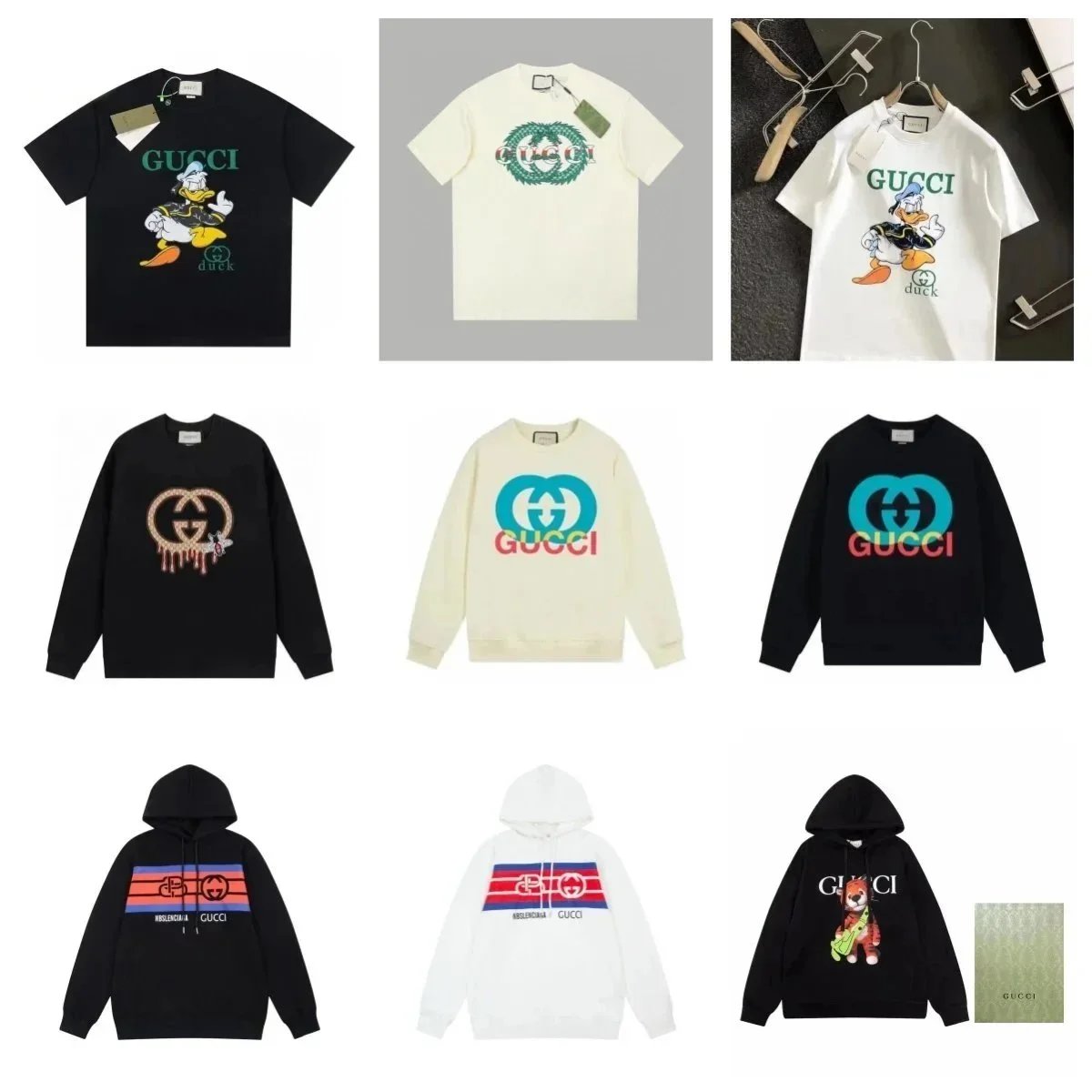 Gucci Black Duck Print T-Shirt and Hoodies Collection