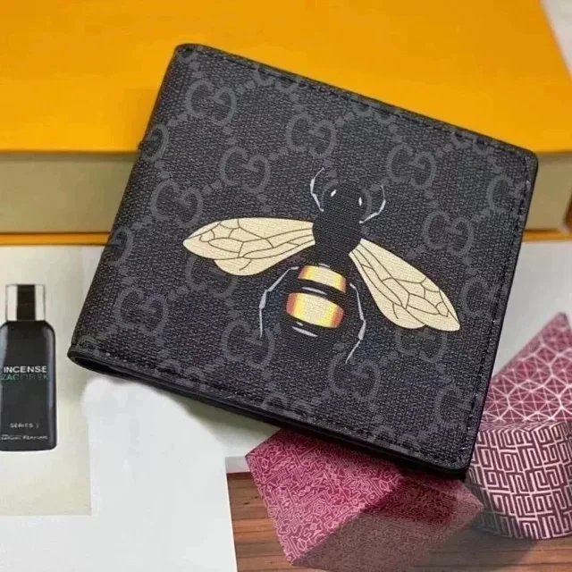 Gucci Black Wallet with Bee Design