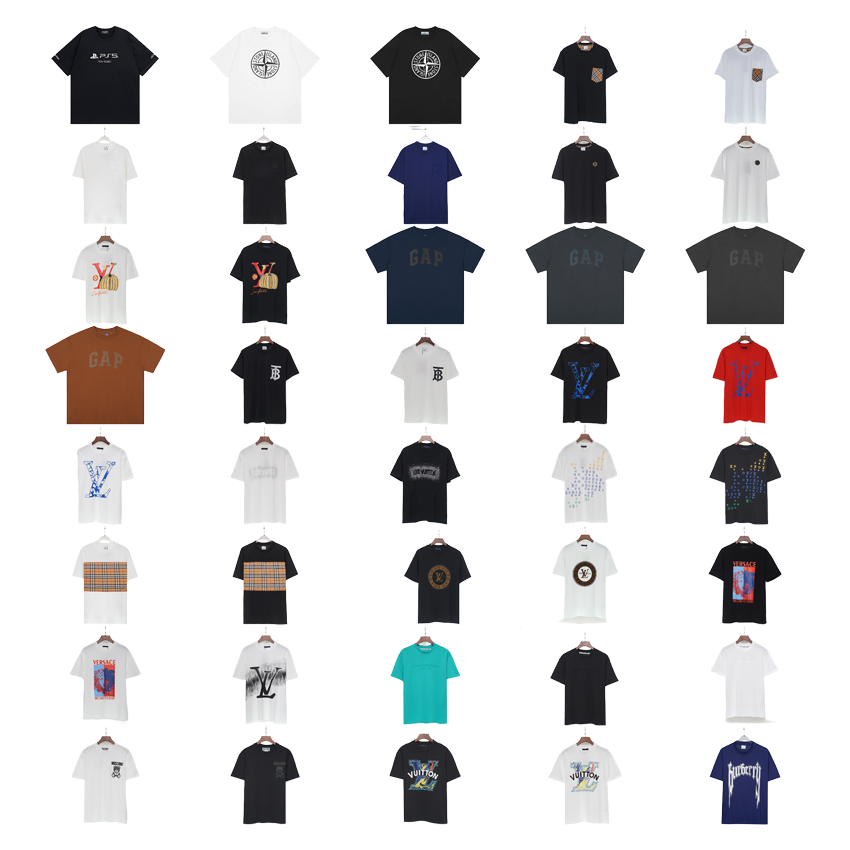 Diverse Brand T-Shirts Collection in Various Colors and Styles
