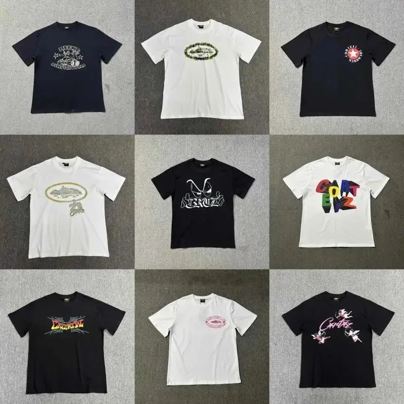 Assorted Graphic Print T-Shirts in Black and White