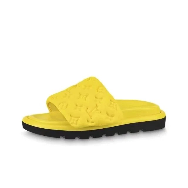 Louis Vuitton Sandals Pool slide mules with monogram strap — 1AB1MX Yellow