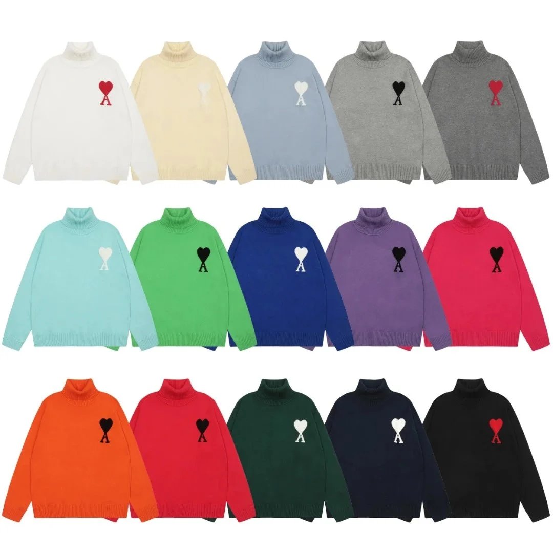 Ami Paris Multi Color Turtleneck Sweaters